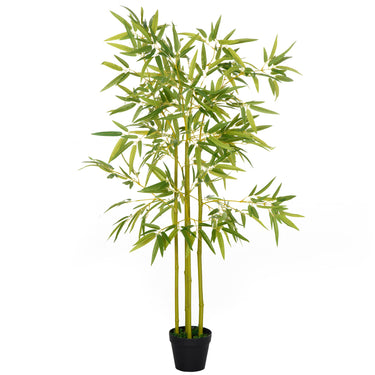 HOMCOM 5FT Artificial Bamboo Tree Faux Decorative Plant in Nursery Pot for Indoor DÃ©cor
