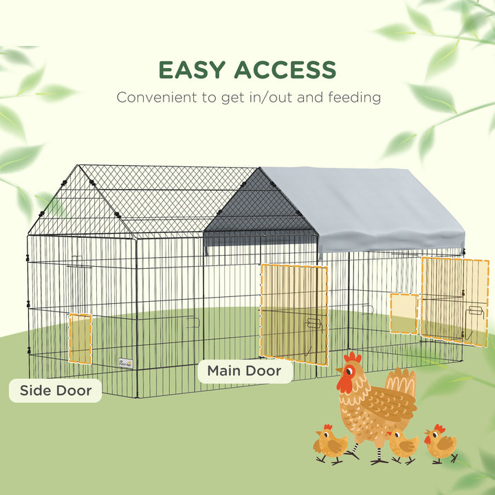 PawHut 87" Small Animal Cage with Roof, Indoor/Outdoor Use,  for Chicken, Rabbits, Chinchillas, Green