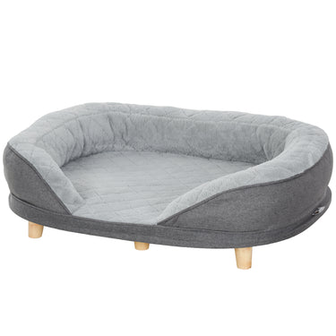 PawHut Pet Sofa Bed for Large Dogs with Removable Cushion, Washable Cover, Anti-slip Foot Pads, Grey