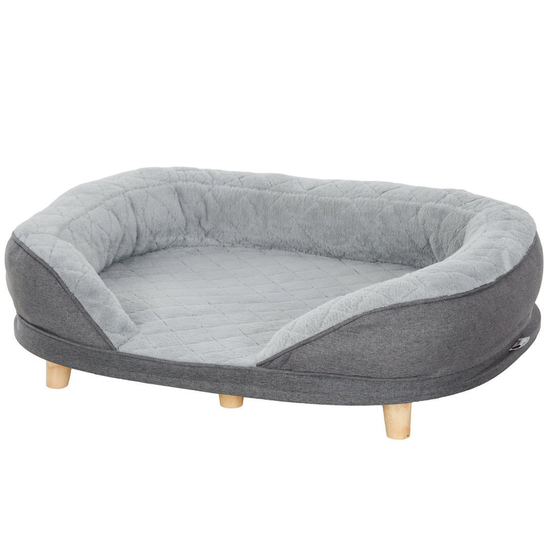 PawHut Pet Sofa Bed for Large Dogs with Removable Cushion, Washable Cover, Anti-slip Foot Pads, Grey