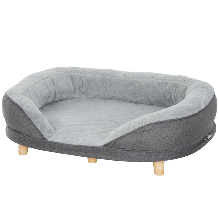 PawHut Pet Sofa Bed for Large Dogs with Removable Cushion, Washable Cover, Anti-slip Foot Pads, Grey