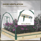 Outsunny 12 Pockets Raised Garden Bed with Greenhouse and Roll Up Windows for Vegetables, Flowers, 4' x 3' x 2', Natural Wood