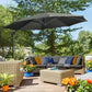 Outsunny 9.6' Cantilever Patio Umbrella Outdoor Hanging Offset Umbrella, Cross Base, 360Â° Rotation Aluminum Poles, Grey