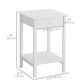 HOMCOM Multipurpose Bedside Table Night Stand W/ Drawer and Storage Shelf End Side Table Bedroom White