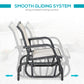Outsunny Patio Glider with Breathable Mesh Fabric Seat & Backrest, Metal Frame Outdoor Glider Swing Chair with Armrests, Cream