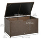 Outsunny 113 Gallon Outdoor Storage Box, Rattan Deck Box for Indoor, Patio Furniture Cushions, Grey