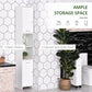 HOMCOM Tall Bathroom Vanities, Narrow Bathroom Cabinets with 2 Doors, Open Compartment and Adjustable Shelves, White