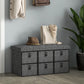 HOMCOM Shoe Bench with Seat, Shoe Storage Bench with Cushion and 6 Fabric Drawers for Entryway, Hallway, Bedroom, Charcoal Grey