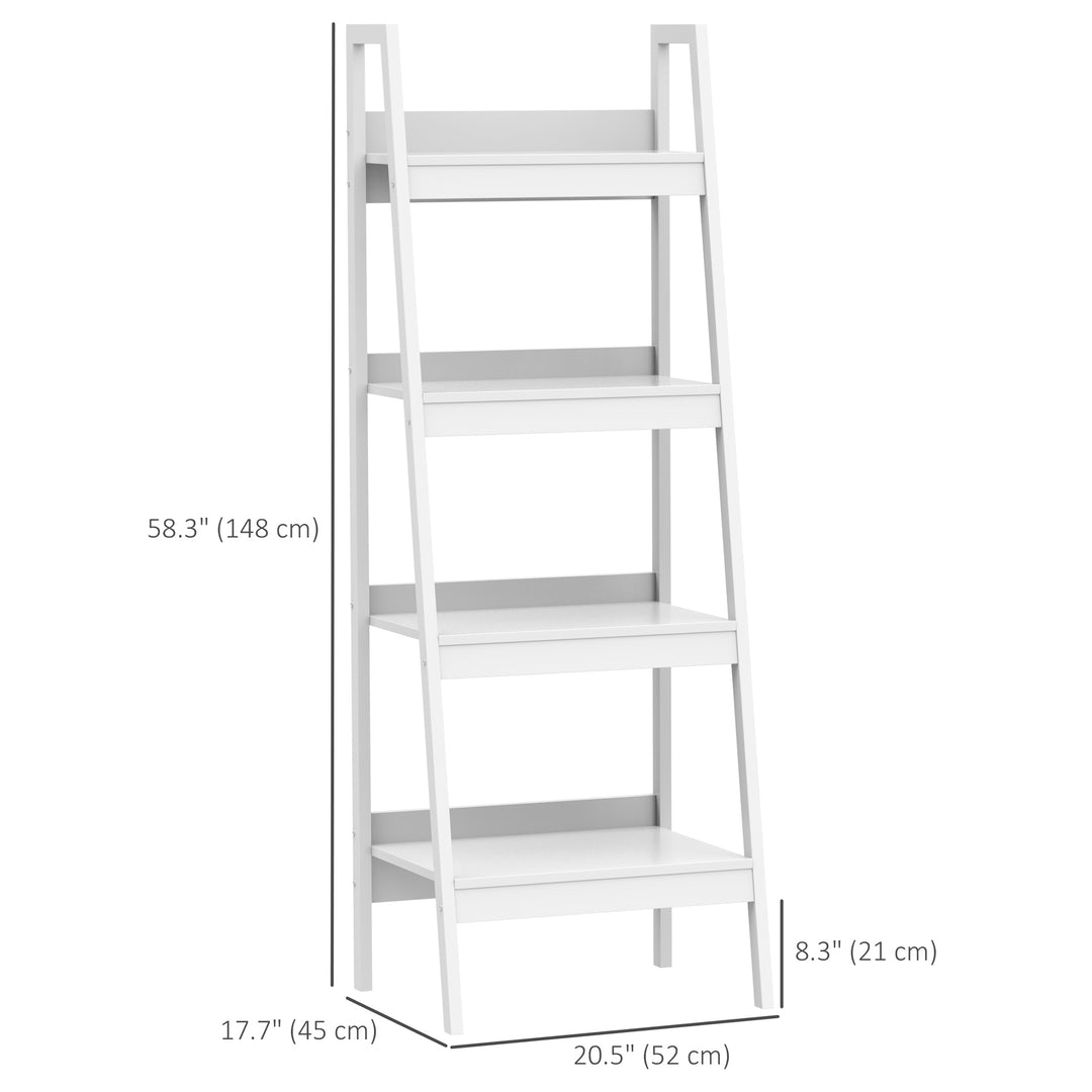 HOMCOM Set of 2, 4 Tier Ladder Shelf Bookcase, Multi-Use Display Rack, Storage Shelving Unit Display Stand, Flower Plant Stand, Home Office Furniture, Black