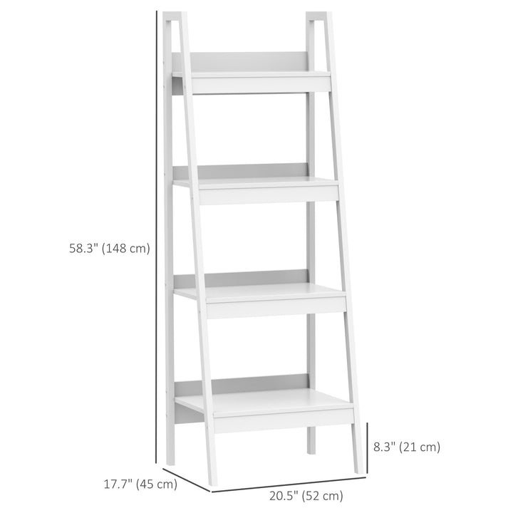 HOMCOM Set of 2, 4 Tier Ladder Shelf Bookcase, Multi-Use Display Rack, Storage Shelving Unit Display Stand, Flower Plant Stand, Home Office Furniture, Black