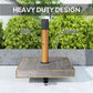Outsunny Square Patio Umbrella Base, Outdoor Umbrella Stand with Handles 2 Adjustable Knobs, Heavy Duty Patio Umbrella Stand for Garden Deck Poolside, Grey