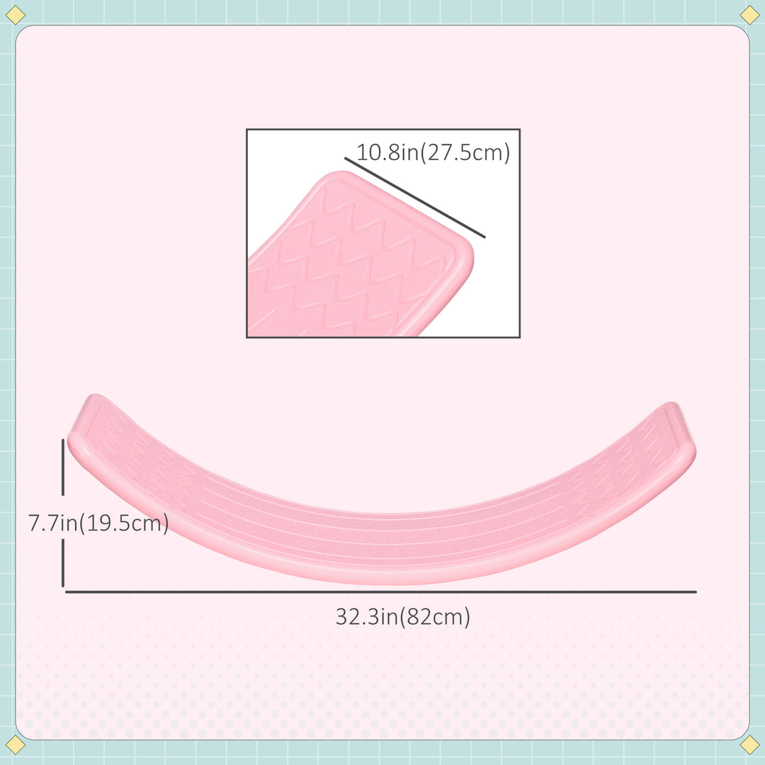 Qaba 32.3" Balance Board, Wobble Board Kids Curvy Rocker Board, Ended Preschool Learning Montessori Waldorf Toy, Red