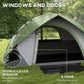 Outsunny 3000mm Waterproof Camping Tent for 2 Man, with Sewn-in Groundsheet and Carry Bag, Grey and Green