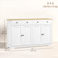 HOMCOM Modern Sideboard, Buffet Cabinet with Storage Drawers, Adjustable Shelves for Living Room, Dining Room, Entryway, White