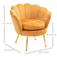 HOMCOM Modern Accent Chair, Velvet-Touch Fabric Leisure Club Chair with Gold Metal Legs for Bedroom, Blue