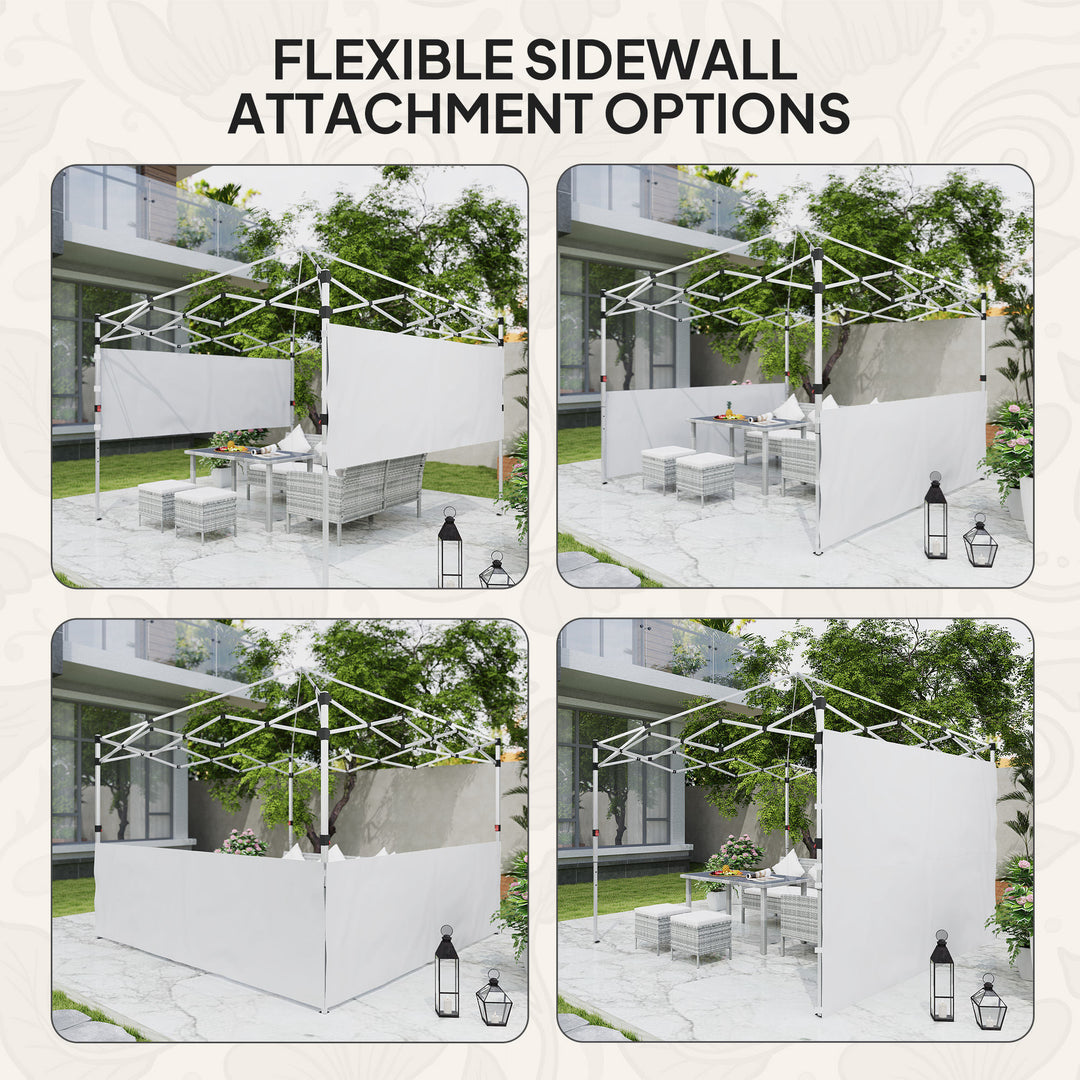 Outsunny Canopy Sidewalls for 10' x 10' or 10' x 20' Pop up Canopy, 2 PCS Canopy Half Walls Only, Grey