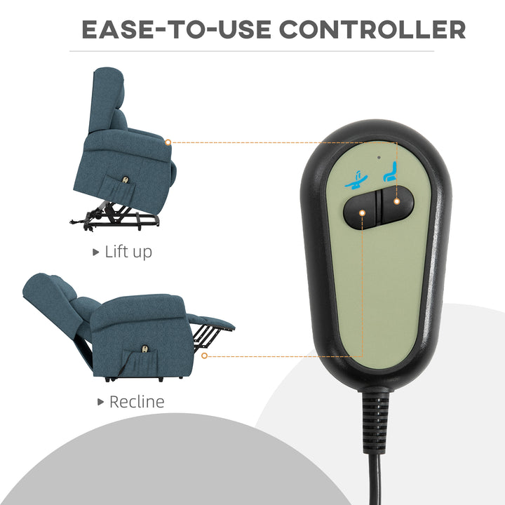 HOMCOM Wingback Lift Chair for Elderly, Power Chair Recliner with Footrest, Remote Control, Side Pockets, Grey