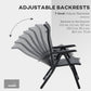 Outsunny 2PCs Outdoor Wicker Folding Chairs with Adjustable Backrest, Grey