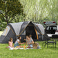 Outsunny 5-6 Person Family Tent, Outdoor Camping Tent with Lighting Hook, Carrying Bag for Camping, Hiking and Travelling, Grey