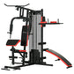 Soozier Multi Home Gym Equipment, Workout Station with Sit up Bench, Push up Stand, Dip Station, 99lbs Weights