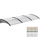 Outsunny Window Awning Door Canopy, Polycarbonate Front Door Outdoor Patio Cover, Sun Shelter, Hollow Sheet for UV, Rain, Snow and Sunlight Protection, Brown, 40" x 80"