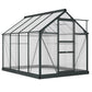 Outsunny 6' x 10' x 6.6' Polycarbonate Greenhouse, Walk-In Green House Kit Garden, Plants Grow, Galvanized Sheet Aluminum Frame with Rain Gutter, Vents and Sliding Door, Green