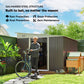 Outsunny 11' x 9' Steel Garden Storage Shed, Outdoor Metal Tool House with Double Sliding Doors & 2 Air Vents, Grey