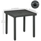 Outsunny Outdoor Side Table, Patio End Table with Umbrella Hole, Small Coffee Table with Steel Frame for Balcony, Black