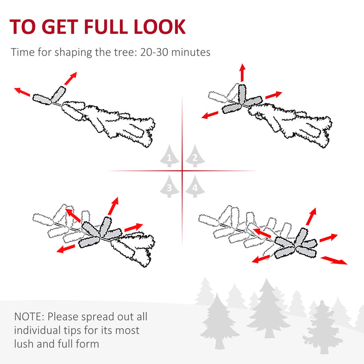 HOMCOM 4ft Pre-Lit Optic Fiber Xmas Tree Artificial Spruce Tree Top Star