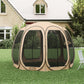 Outsunny 11' x 11.5' Screen Tent, Pop Up Camping Gazebo with Portable Carry Bag and 2 Doors, Cream White