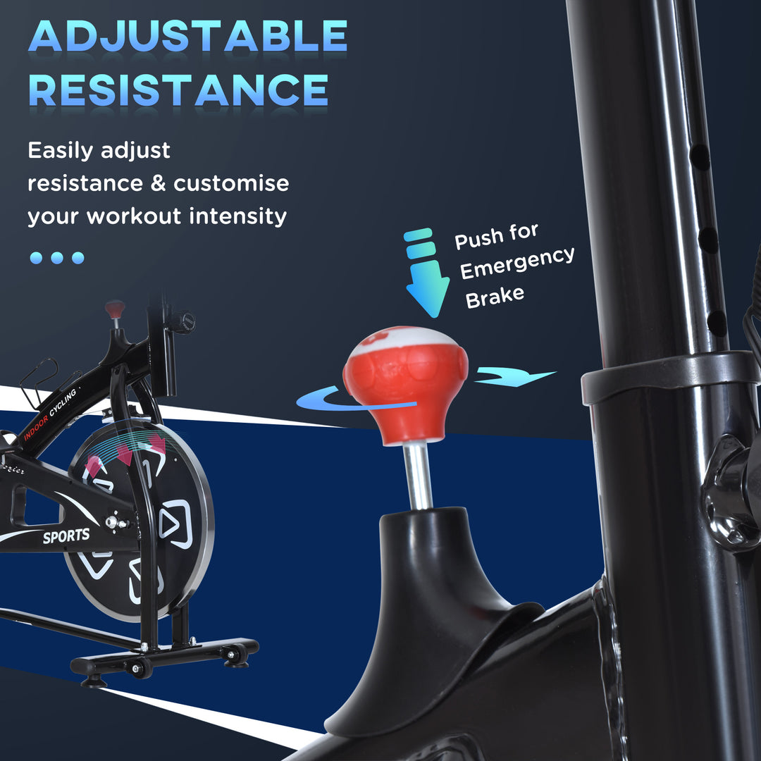 Soozier Exercise Bike, Stationary Bike with LCD Display, Indoor Cycling Bike for Home Workout, with 6kg Flywheel, Black