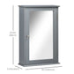 kleankin Bathroom Mirror Cabinet, Wall Mounted Medicine Cabinet with Door and Shelves, White