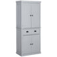 HOMCOM 72" Kitchen Pantry, Freestanding Storage Cabinet with Drawer, Doors, White