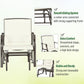 Outsunny 3 Piece Patio Glider Set Outdoor Gliders with Breathable Mesh Seat, Glass Top Table for Garden, Yard, Cream White