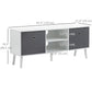 HOMCOM Modern TV Stand Cabinet with Foldable Drawers and Shelves for Living Room, Bedroom, White