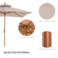 Outsunny 10x10ft Garden Market Parasol Wood Square Patio Umbrella Sunshade Canopy with 2 Pulley Pagoda Style Dark Grey