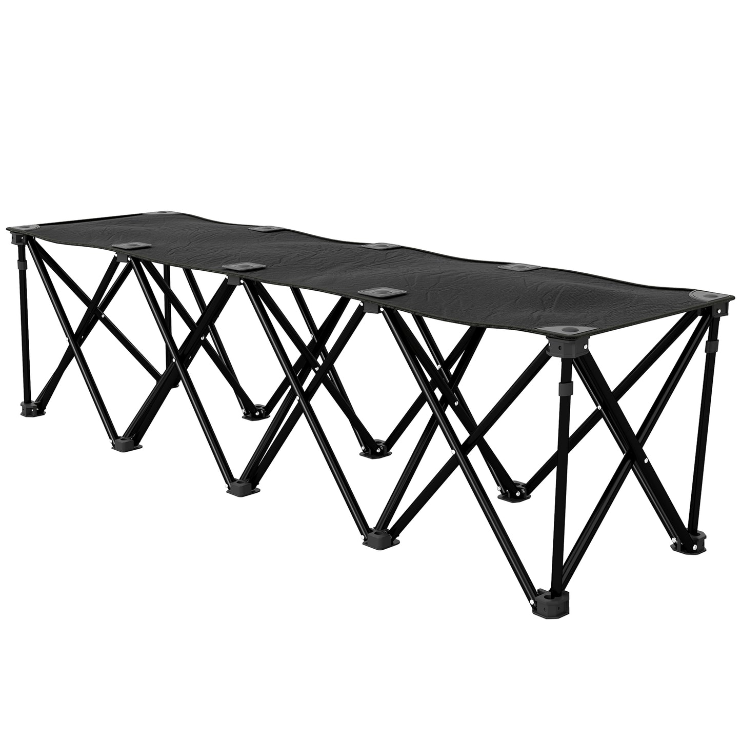 Outsunny Portable 6-Seater Folding Camping Chair, Team Bench Chair with Carry Bag for Soccer Football Team, No Assembly