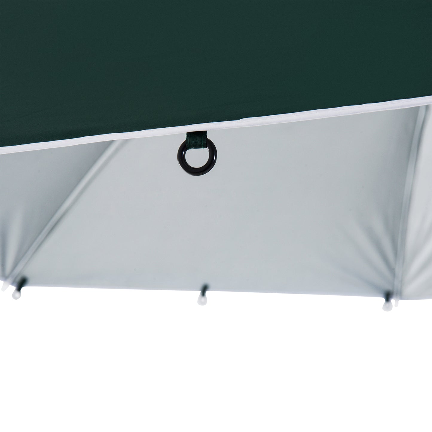 Outsunny 7.5FT 2-in-1 Umbrella Shelter with Carry Bag, Beach Sport Umbrella with Silver Coated UPF50+ UV Protection Dark Green
