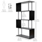 HOMCOM 5-Tiers Geometric Wooden Bookcase S-Shaped Storage Bookshelf Display with Metal Frame for Living Room, Bedroom, Home Office, Black