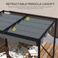 Outsunny Pergola Canopy, Retractable Sun Shade Cover for 10' x 7' Pergola, UV30+ Protected, Cream White
