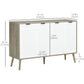 HOMCOM Modern Sideboard and Buffet, Dining Room Cabinet with Adjustable Shelves for Kitchen, Living Room, Natural