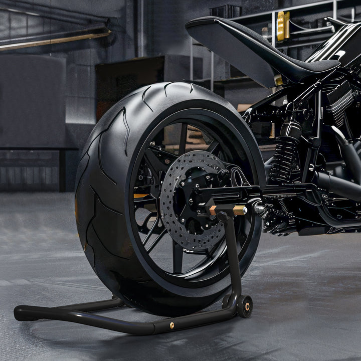 HOMCOM Convertible Motorcycle Stand, Front & Rear Motorcycle Lift with 3 Types of Adaptors, Universal Paddock Lift Stand, Black