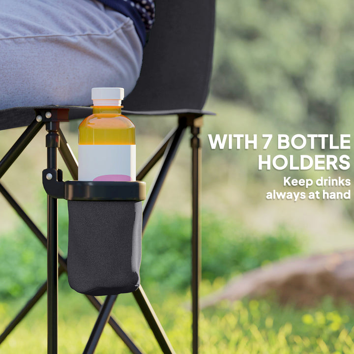 Outsunny 6 Seat Folding Camping Chair with Cup Holder and Carrying Case for Camping, Picnic, Sports Events, Blue