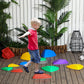 Outsunny 11PCs Larger Size Balance Stepping Stones for Kids with Non-slip Bottom, Stackable Obstacle Course Outdoor Indoor, Play River Rocks with Starfish Style
