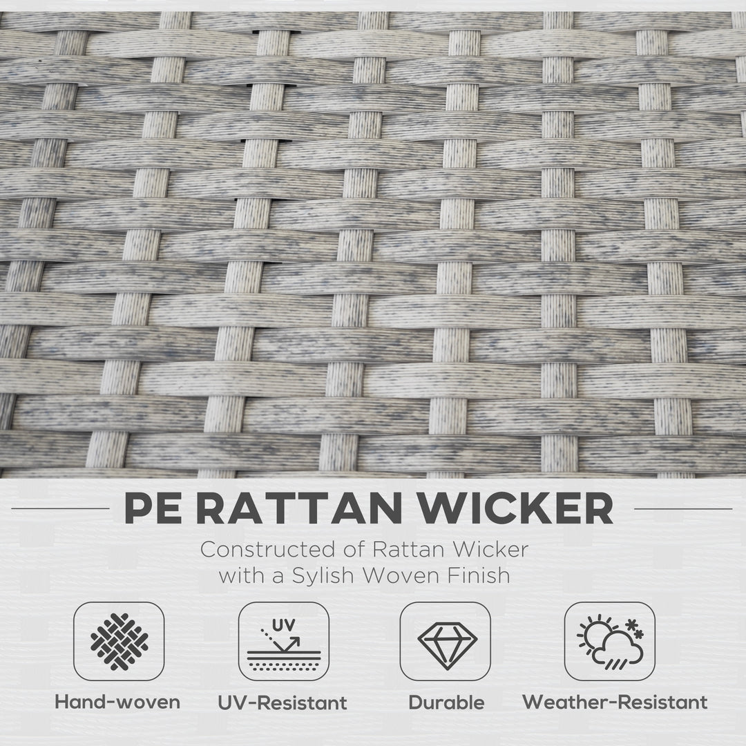 Outsunny 7-Piece Patio Furniture Sets Outdoor Wicker Conversation Sets All Weather PE Rattan Sectional Sofa, Grey