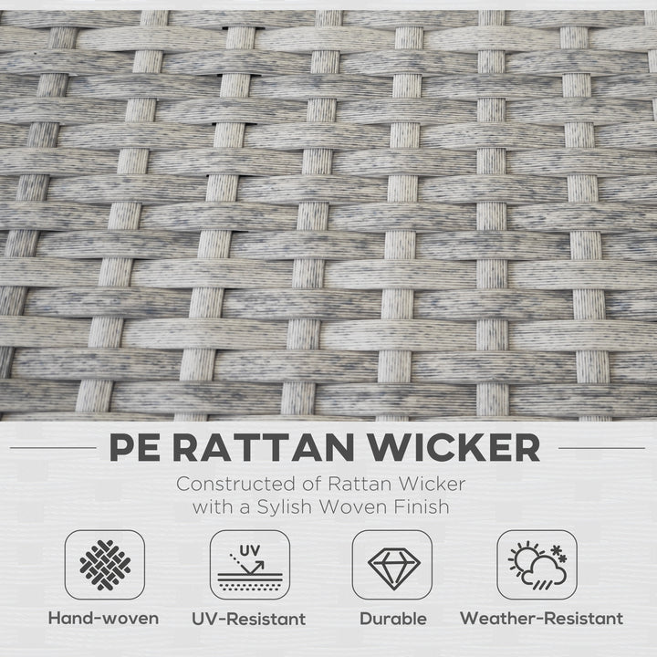 Outsunny 7-Piece Patio Furniture Sets Outdoor Wicker Conversation Sets All Weather PE Rattan Sectional Sofa, Grey