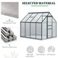 Outsunny 6' x 12' x 6.5' Walk-in Greenhouse, Polycarbonate Greenhouse with Adjustable Roof Vent, Base, Sliding Door, Clear