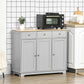 HOMCOM Modern Sideboard, Buffet Cabinet with Storage Cabinets, Drawers and Adjustable Shelves for Living Room, White