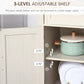 HOMCOM Farmhouse Kitchen Storage Cabinet, Sideboard Buffet Cabinet with 2 Rustic Barn Doors and Drawer, Oak