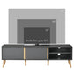 HOMCOM TV Stand for TVs up to 55", TV Cabinet with Shelves and Cable Holes, Entertainment Unit for Living Room, Dark Grey